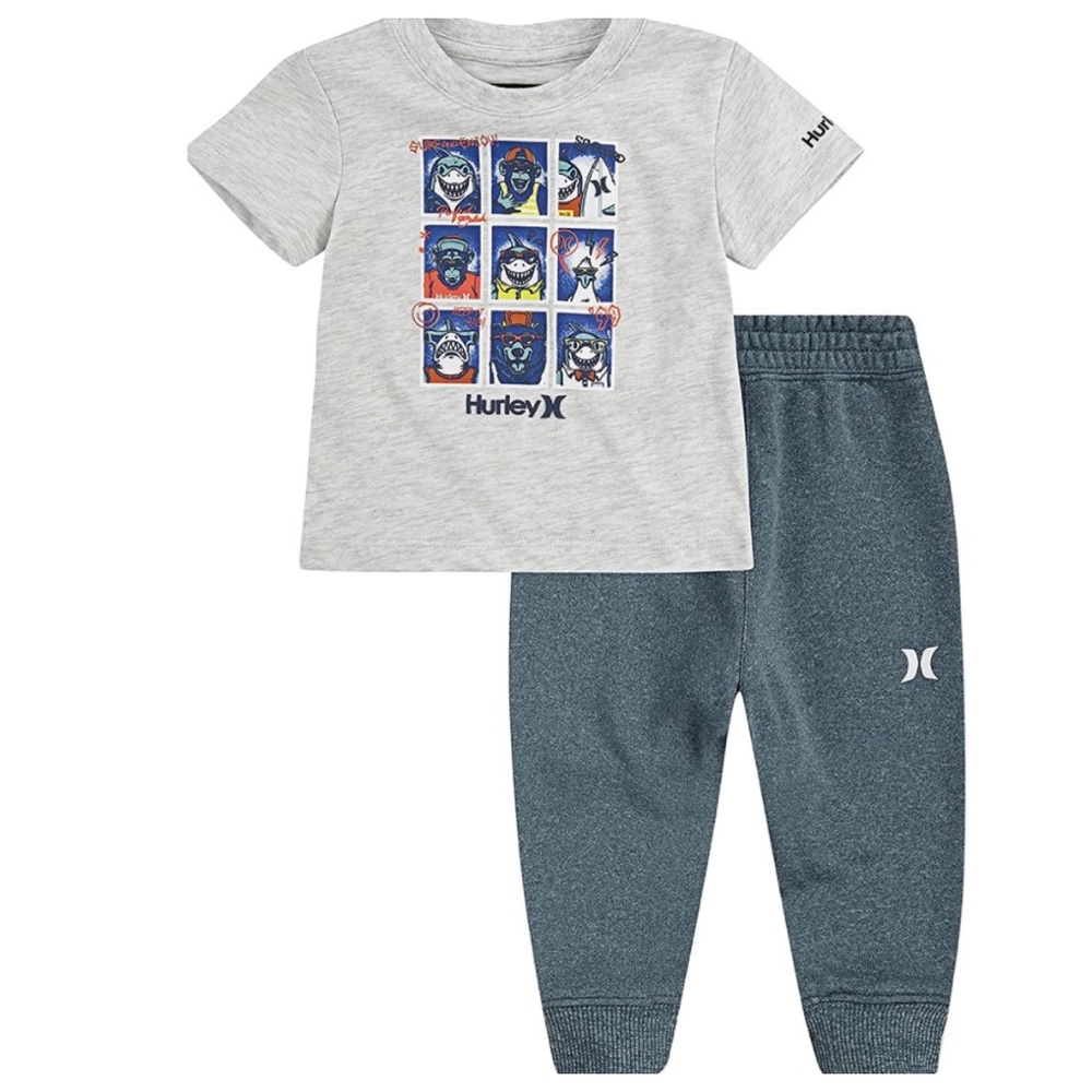 Hurley SURF SHARK SUPER CUTE pants tee outfit comfy casual day